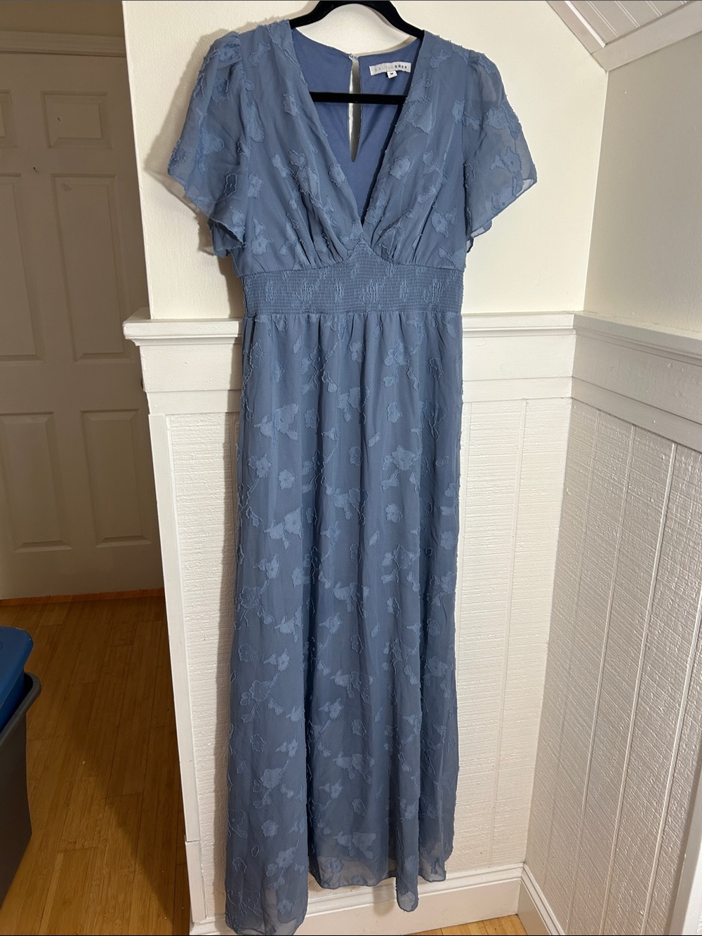 Baltic Born Whisper Blue Smocked Maxi Dress Fairycore Whimsy size medium